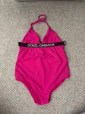 Little Girl Dolce & Gabbana Girls' Hot Pink One-Piece Swimsuit